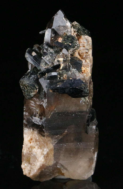 Aegirine on Smoky Quartz, Mount Malosa, Zomba, Southern Region, Malawi