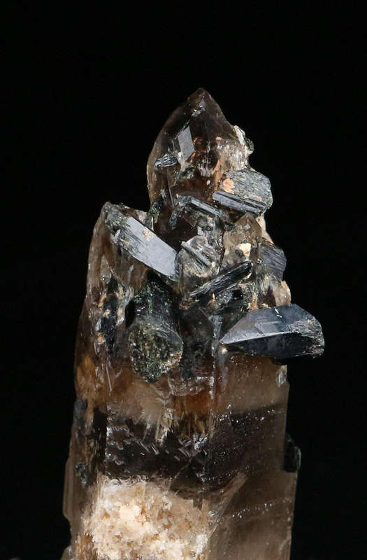 Aegirine on Smoky Quartz, Mount Malosa, Zomba, Southern Region, Malawi