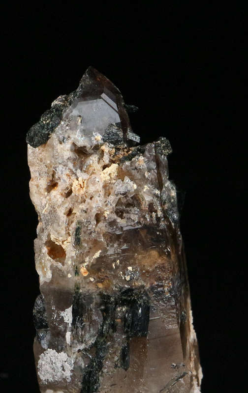 Aegirine on Smoky Quartz, Mount Malosa, Zomba, Southern Region, Malawi