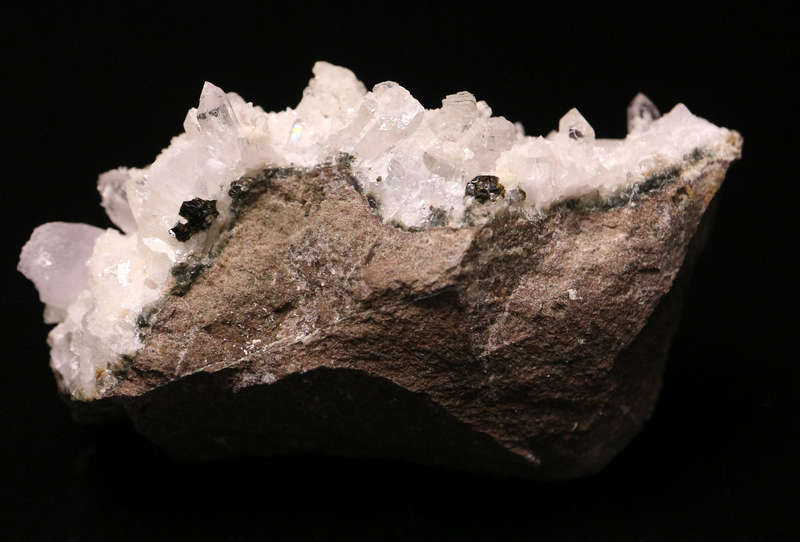 Prehnite, Calcite on Quartz, Gobobosebberge Mnt, Namibia