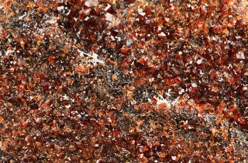 Baryte on Andradite Garnets on Host Matrix, N'Chwaning II, Northern Cape, South Africa