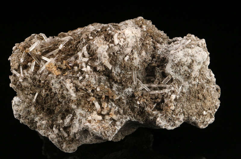Baryte on Malachite, Shinkolobwe Gypsum on Matrix, Rosh Pinah Mine, Namibia, Katanga, DR Congo