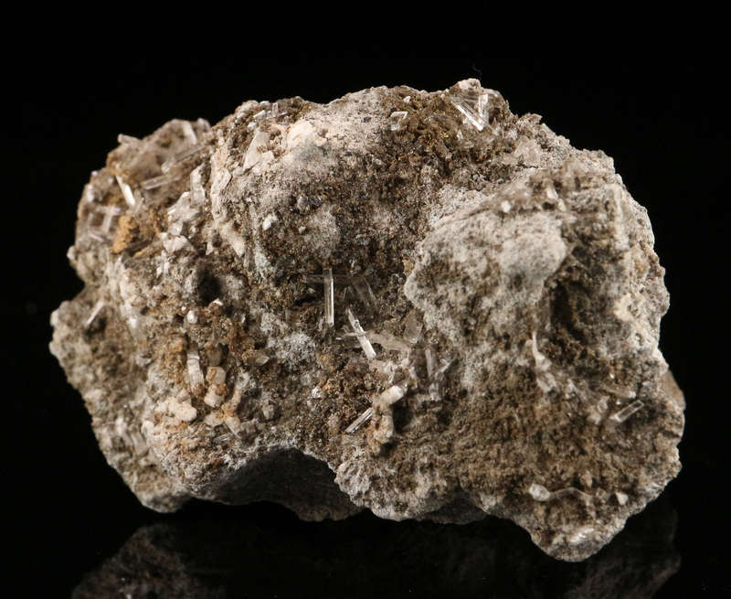 Baryte on Malachite, Shinkolobwe Gypsum on Matrix, Rosh Pinah Mine, Namibia, Katanga, DR Congo