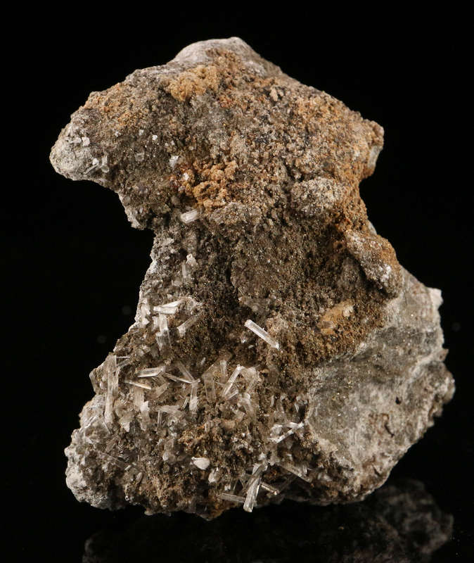 Baryte on Malachite, Shinkolobwe Gypsum on Matrix, Rosh Pinah Mine, Namibia, Katanga, DR Congo