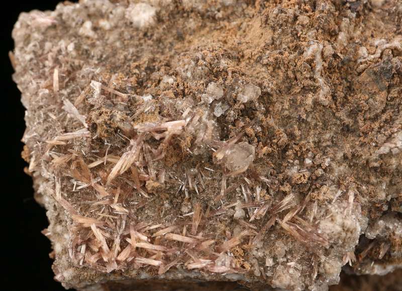 Inesite and Calcite on Matrix, N'Chwaning II, Northern Cape, South Africa
