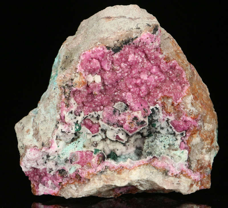 Quartz on Cobaltoan Calcite on Matrix, Mashamba West Mine, DRC