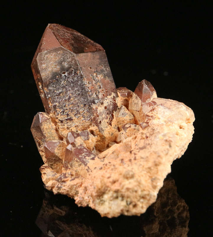 Red Hematite in Quartz Cluster, Orange River Area, Northern Cape, South Africa