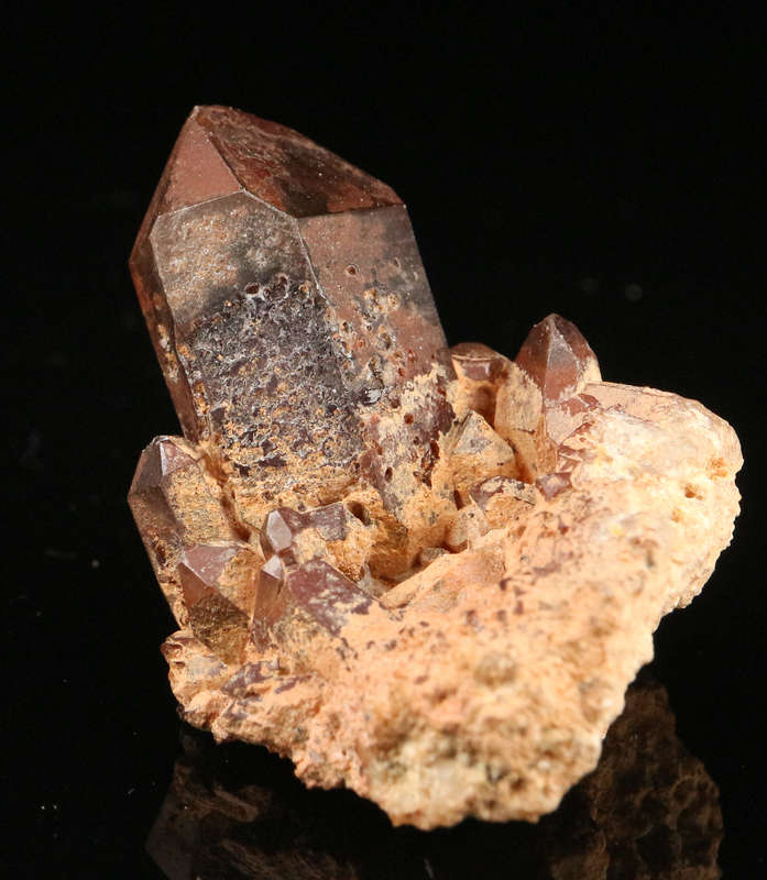 Red Hematite in Quartz Cluster, Orange River Area, Northern Cape, South Africa