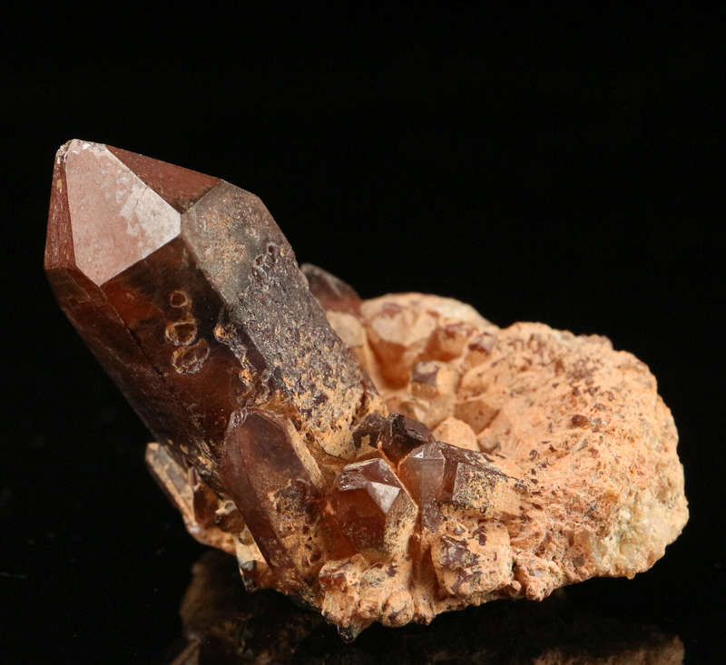 Red Hematite in Quartz Cluster, Orange River Area, Northern Cape, South Africa
