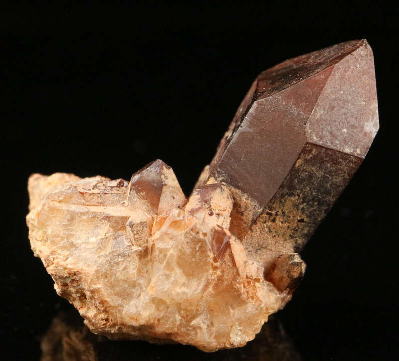 Red Hematite in Quartz Cluster, Orange River Area, Northern Cape, South Africa