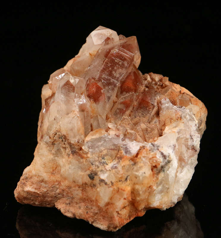 Red Hematite in Quartz Cluster, Orange River Area, Northern Cape, South Africa