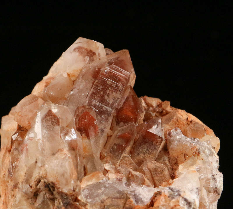 Red Hematite in Quartz Cluster, Orange River Area, Northern Cape, South Africa