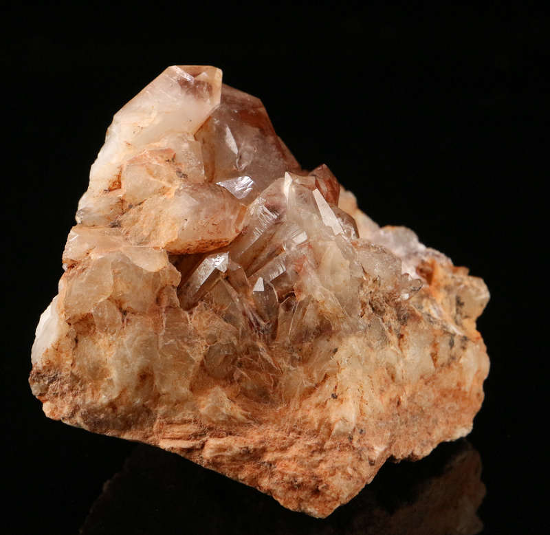 Red Hematite in Quartz Cluster, Orange River Area, Northern Cape, South Africa