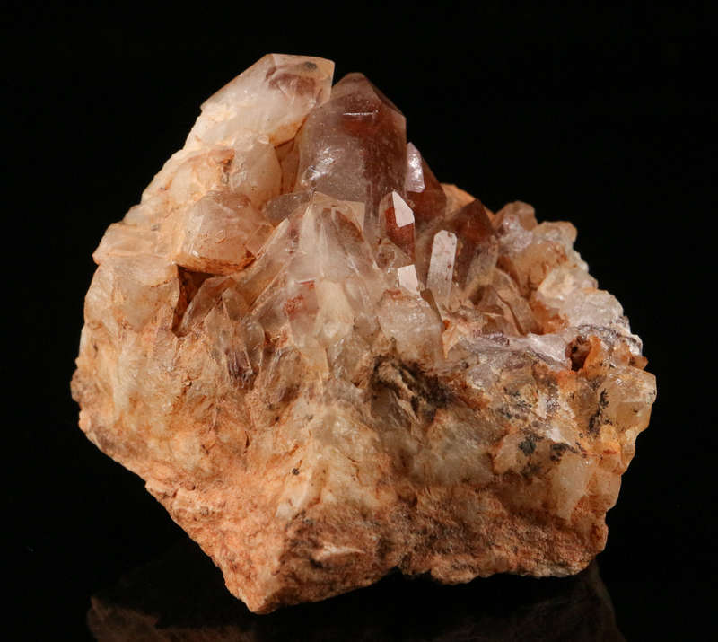 Red Hematite in Quartz Cluster, Orange River Area, Northern Cape, South Africa