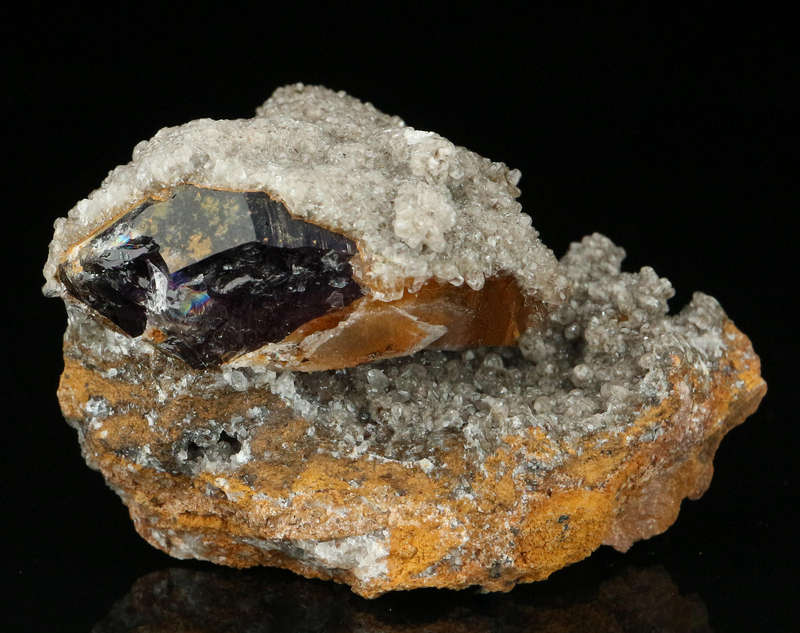 Calcite on Amethyst incl Quartz, Gobobosebberge Mnt, Namibia