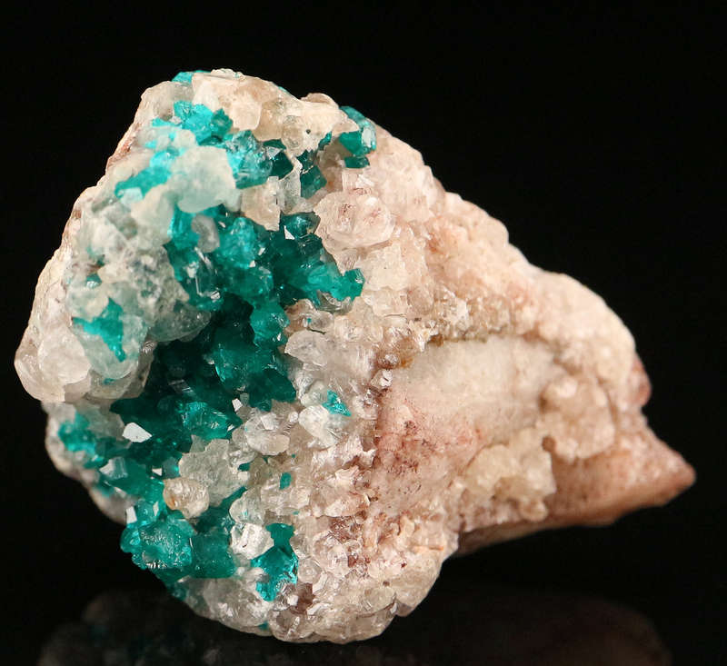 Calcite & Dioptase on Matrix, Tsumeb Mine, Namibia