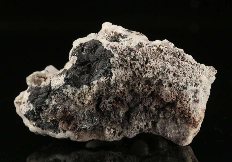 Manganite on Calcite, "N'Chwaning II Mine, Kalahari Manganese Field, Northern Cape, South Africa "
