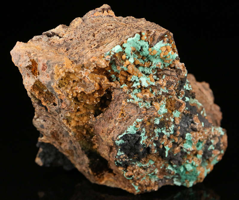Smithsonite, Goethite on Matrix, Rosh Pinah Mine, Namibia