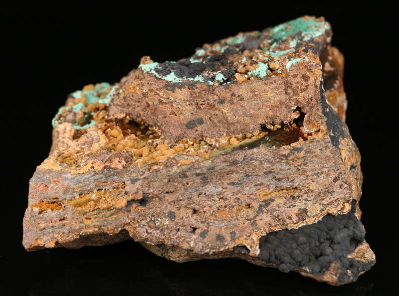 Smithsonite, Goethite on Matrix, Rosh Pinah Mine, Namibia