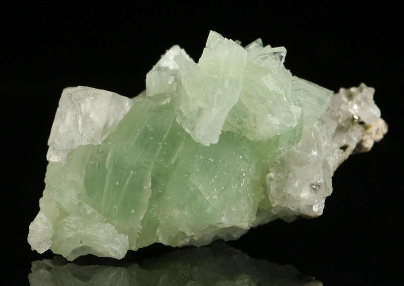Calcite on Prehnite on Quartz, Gobobosebberge Mnt, Namibia