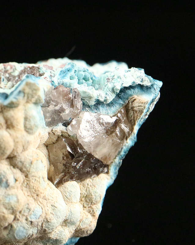Shattuckite on Quartz, Kaokoveld Region, Namibia