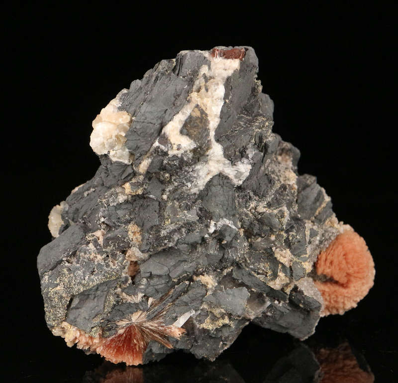 Inesite, Hydroxyapophyllite on Matrix,"N'Chwaning II Mine, Kalahari Manganese Field, Northern Cape,