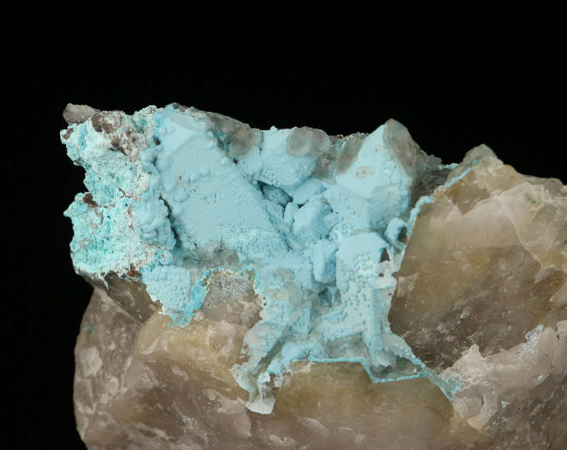 Shattuckite on Quartz, Kaokoveld Region, Namibia