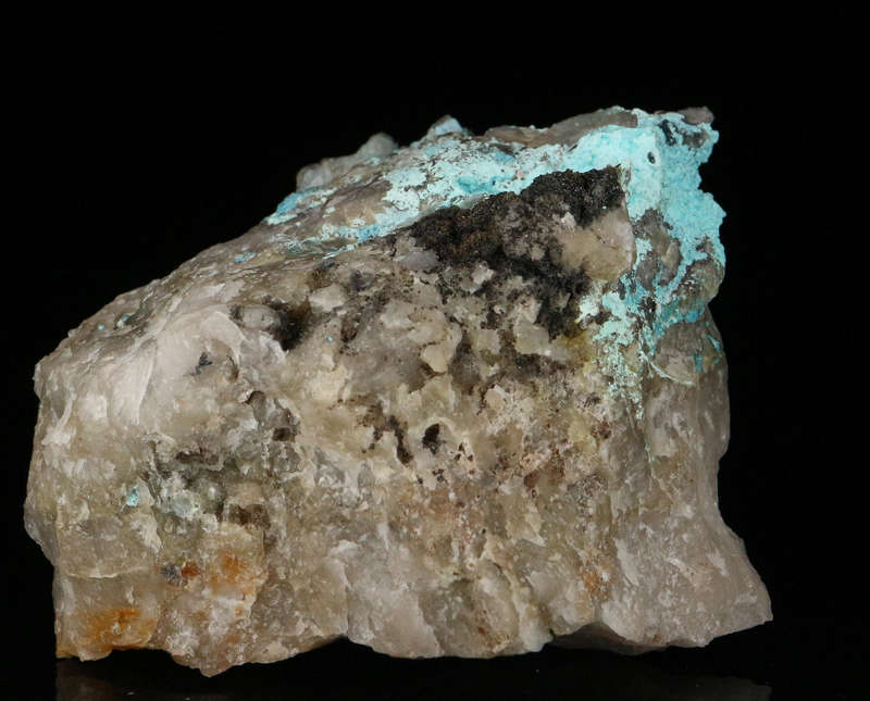 Shattuckite on Quartz, Kaokoveld Region, Namibia