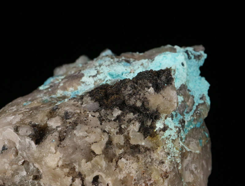 Shattuckite on Quartz, Kaokoveld Region, Namibia