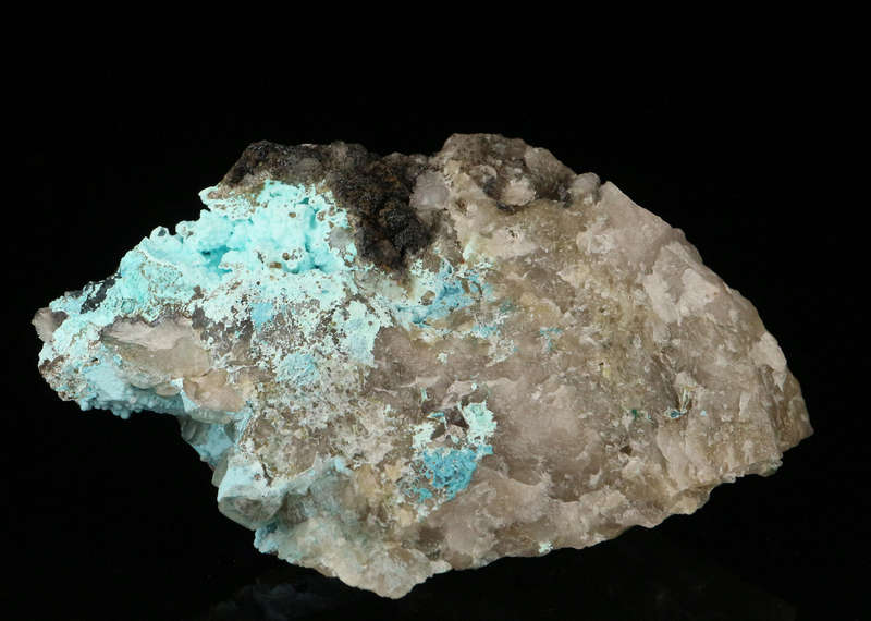 Shattuckite on Quartz, Kaokoveld Region, Namibia
