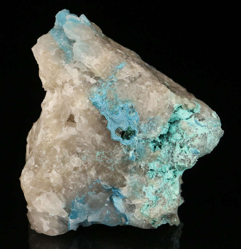 Shattuckite on Quartz, Kaokoveld Region, Namibia
