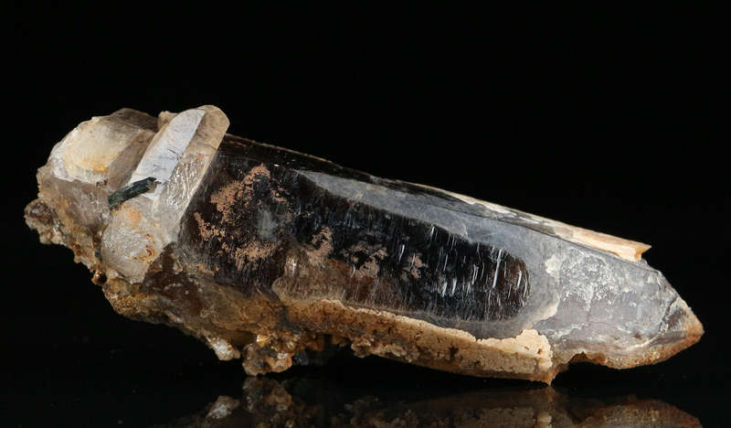 Aegirine on Smoky Quartz, Mount Malosa, Zomba, Southern Region, Malawi