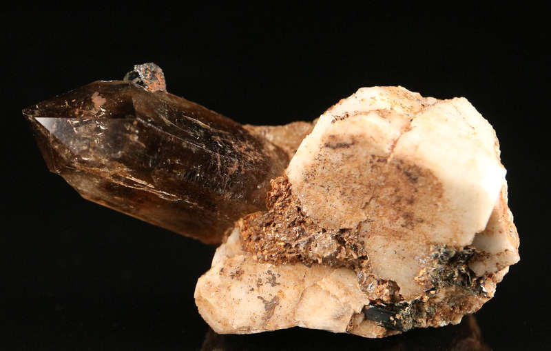Aegirine on Quartz on Matrix, Zomba Mnt, Malawi