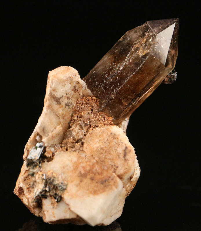 Aegirine on Quartz on Matrix, Zomba Mnt, Malawi