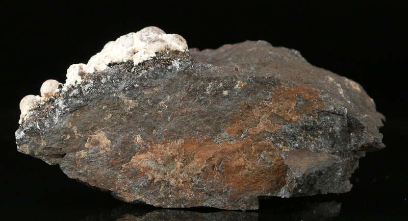 Rhodochrosite, Manganite on Matrix,"N'Chwaning I Mine, Kalahari Manganese Field, Northern Cape, Sout