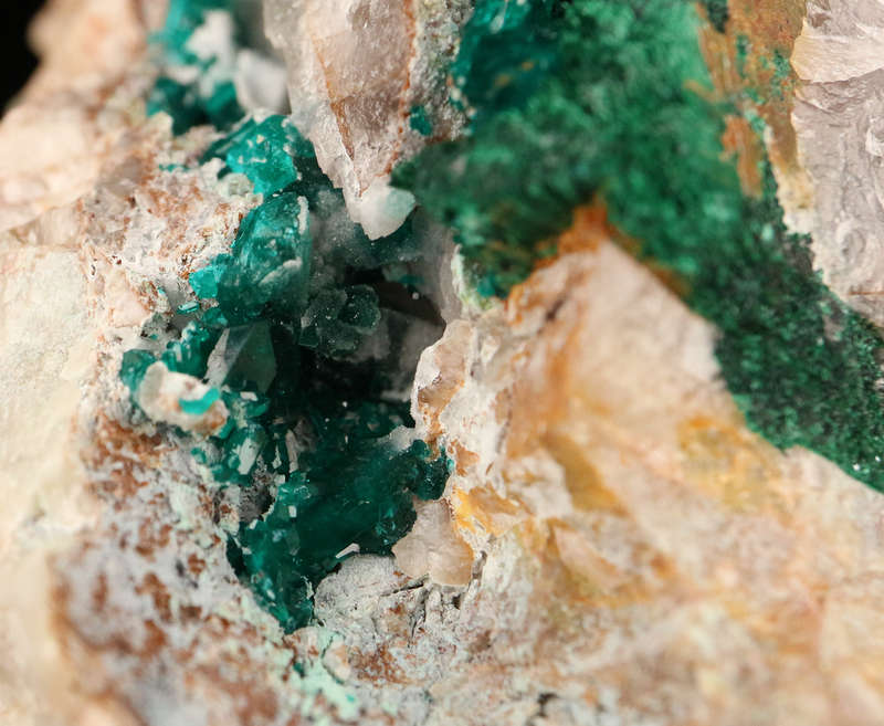 Malachite Dioptase on Matrix, Kaokoveld Region, Namibia