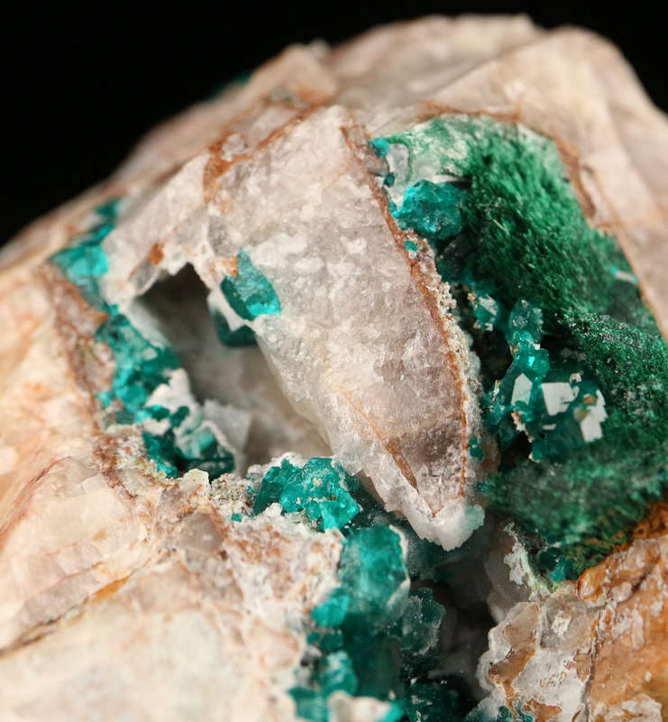 Malachite Dioptase on Matrix, Kaokoveld Region, Namibia