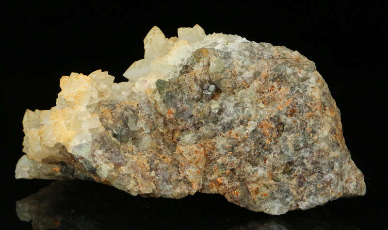 Quartz on Fluorite on Matrix, Okorusu Mine, Otjiwarongo, Otjozondjupa Region, Namibia