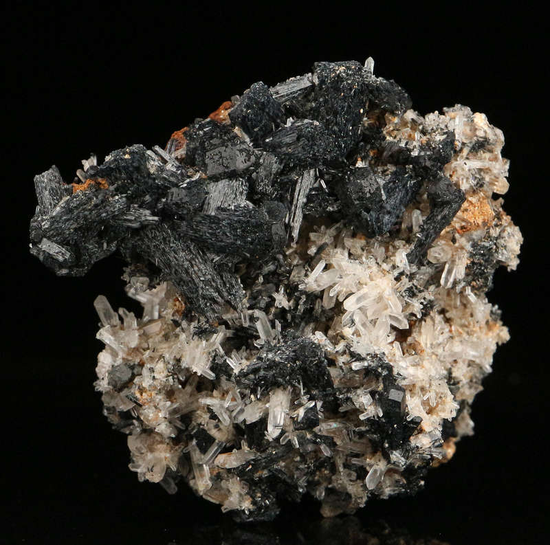 Quartz on Schorl, Erongo Mnt Region, Namibia