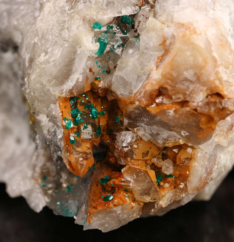 Dioptase, Wulfenite on Matrix, Kaokoveld Region, Namibia