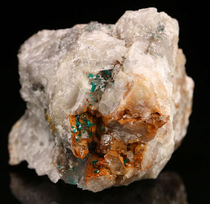 Dioptase, Wulfenite on Matrix, Kaokoveld Region, Namibia