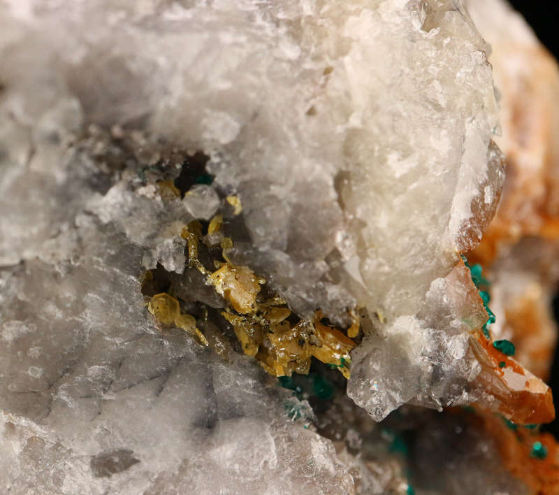 Dioptase, Wulfenite on Matrix, Kaokoveld Region, Namibia