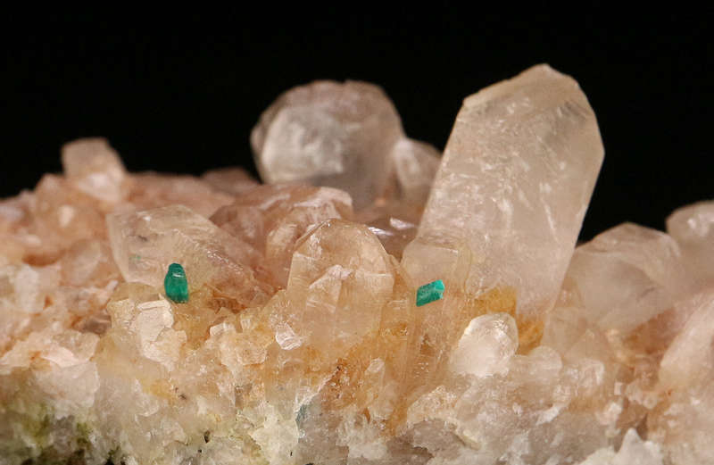 Dioptase on Quartz, Kaokoveld Region, Namibia