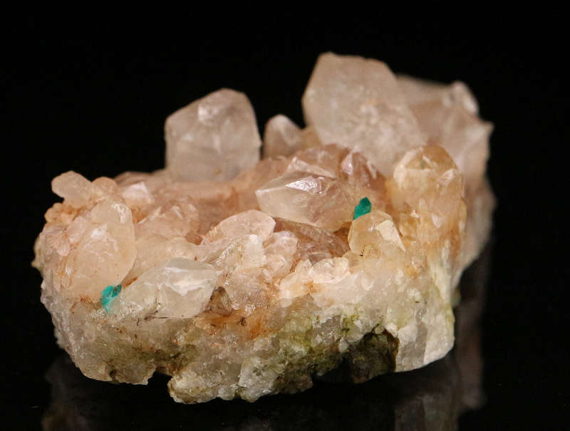 Dioptase on Quartz, Kaokoveld Region, Namibia