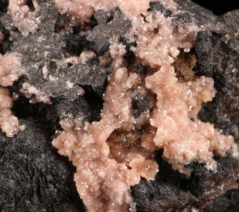 Rhodochrosite on Matrix,"N'Chwaning II Mine, Kalahari Manganese Field, Northern Cape, South Africa.