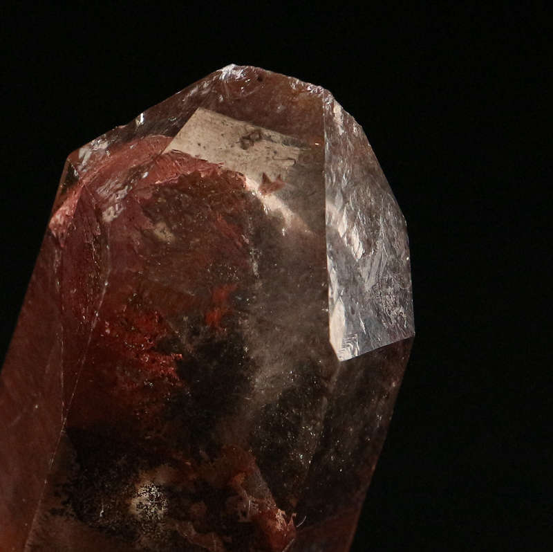 Red Hematite in Quartz Crystal, Orange River Area, Northern Cape, South Africa