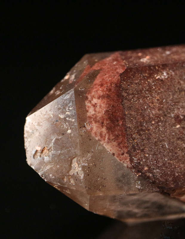Red Hematite in Quartz Crystal, Orange River Area, Northern Cape, South Africa