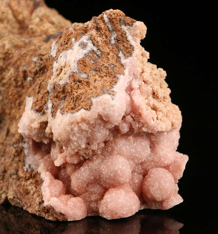 Rhodochrosite on Matrix,"N'Chwaning II Mine, Kalahari Manganese Field, Northern Cape, South Africa.