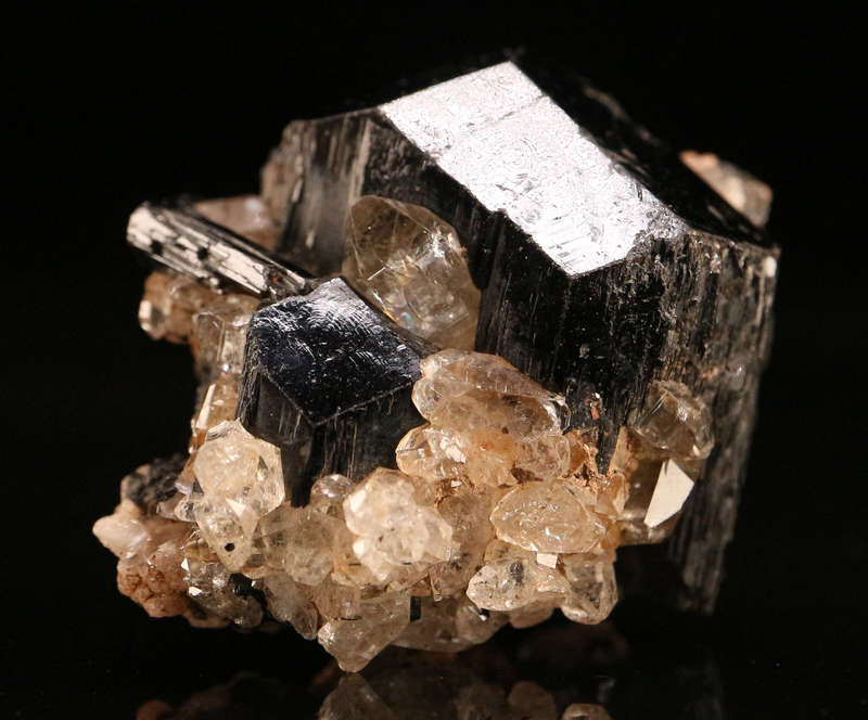 Quartz on Schorl Cluster, Erongo Mnt, Erongo Region, Namibia.