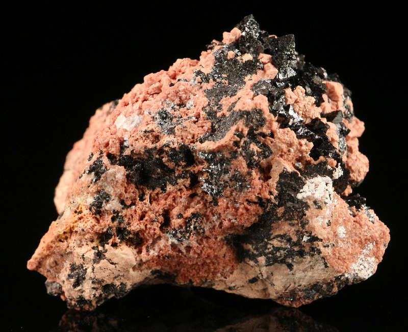 Hausmannite on Andradite,"N'Chwaning II Mine, Kalahari Manganese Field, Northern Cape, South Africa.